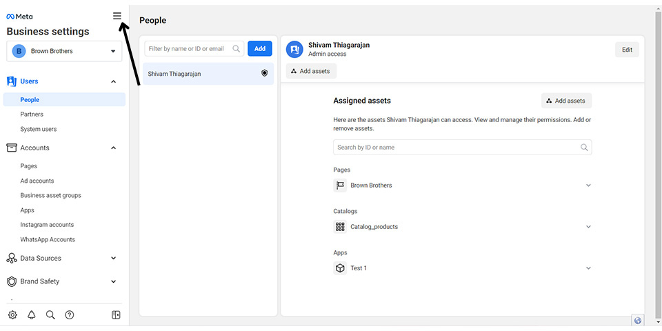 Facebook Domain Verification Step 1